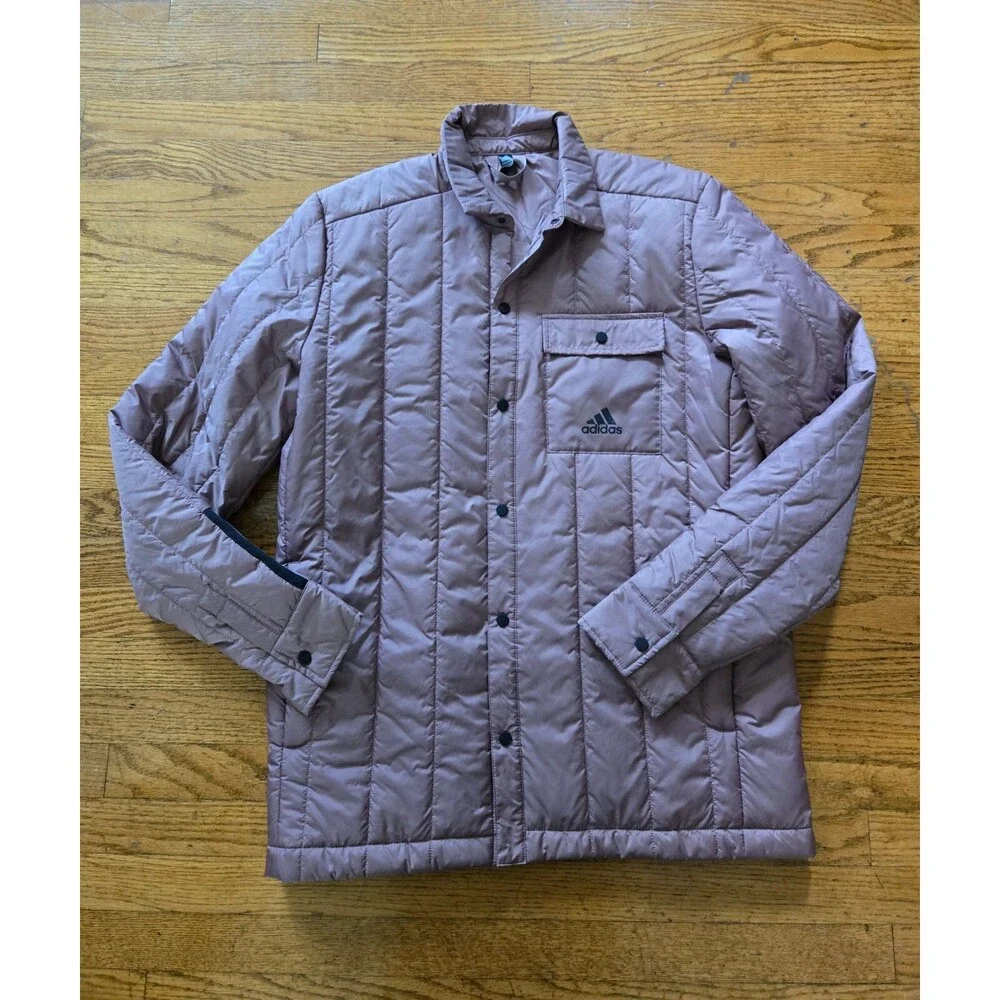 Adidas HG8701 Itavic 3-Stripes Lite Shirt Jacket Mauve Size Small